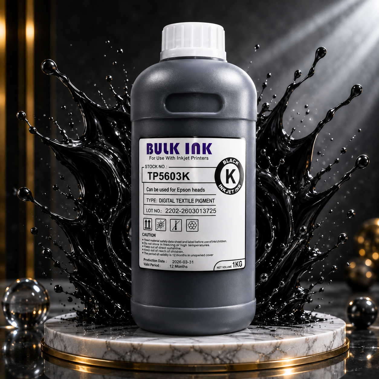 Black key DTF ink bottle