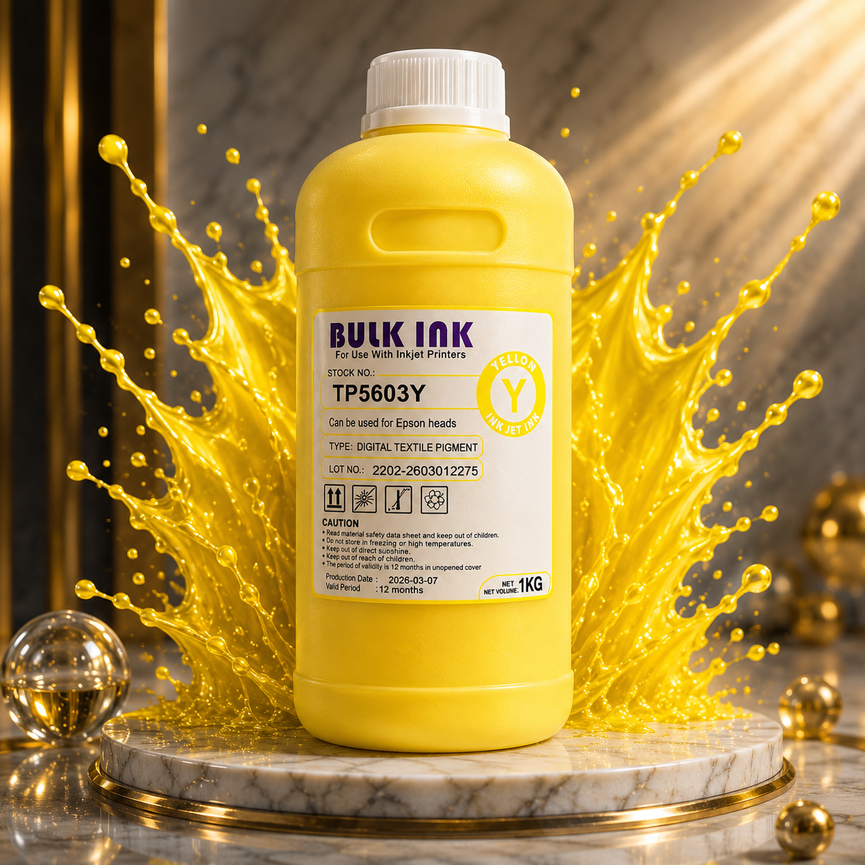 Yellow DTF ink bottle
